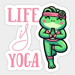 Yoga Frog - Yoga Is Life Sticker